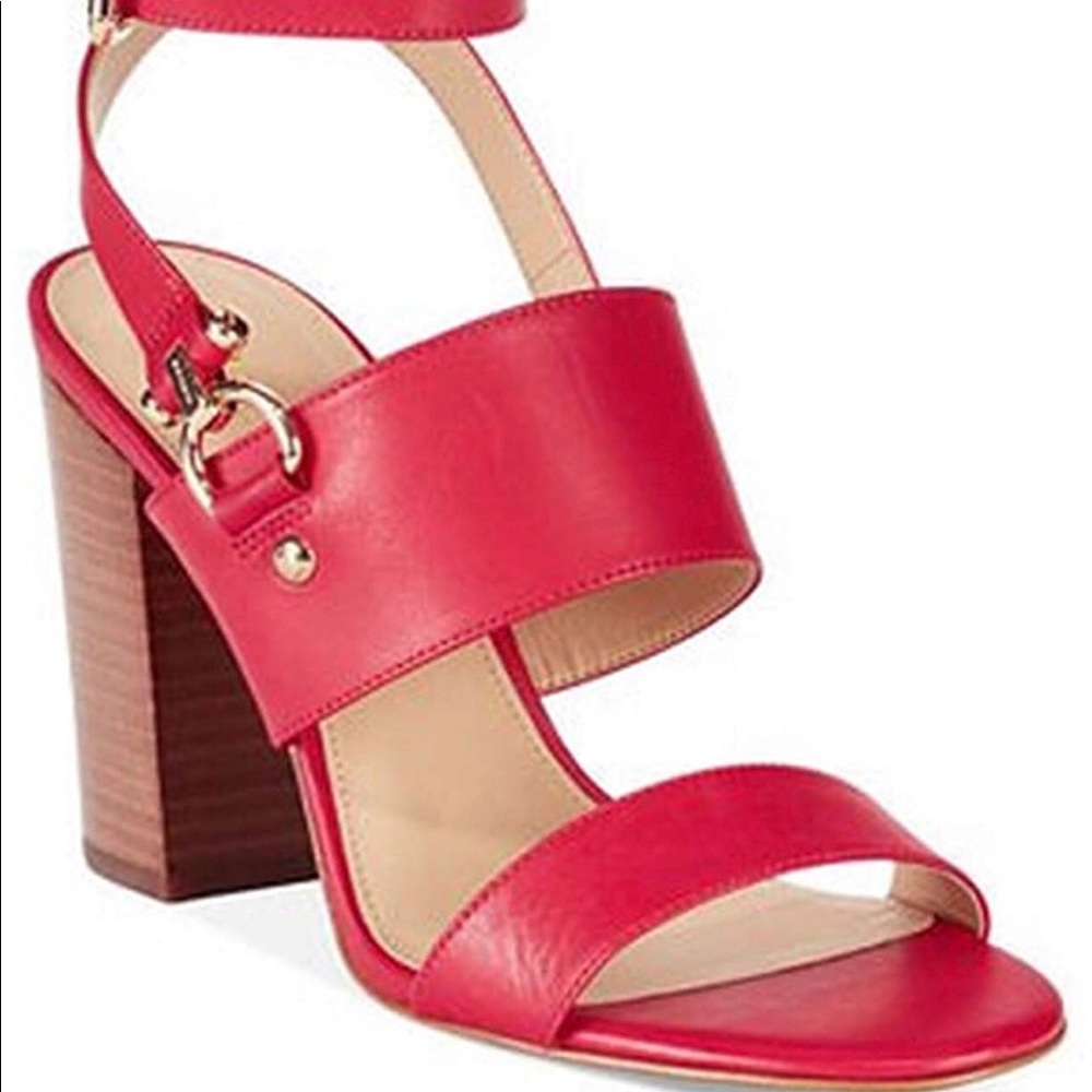 Coach Sherri Women Open Toe Leather Red Sandal